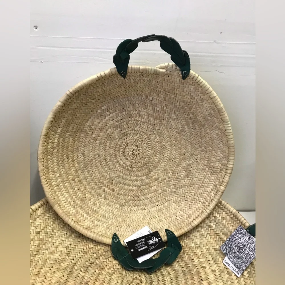 Sahbi Culture Moroccan Palm Leaf Berber Platter Basket